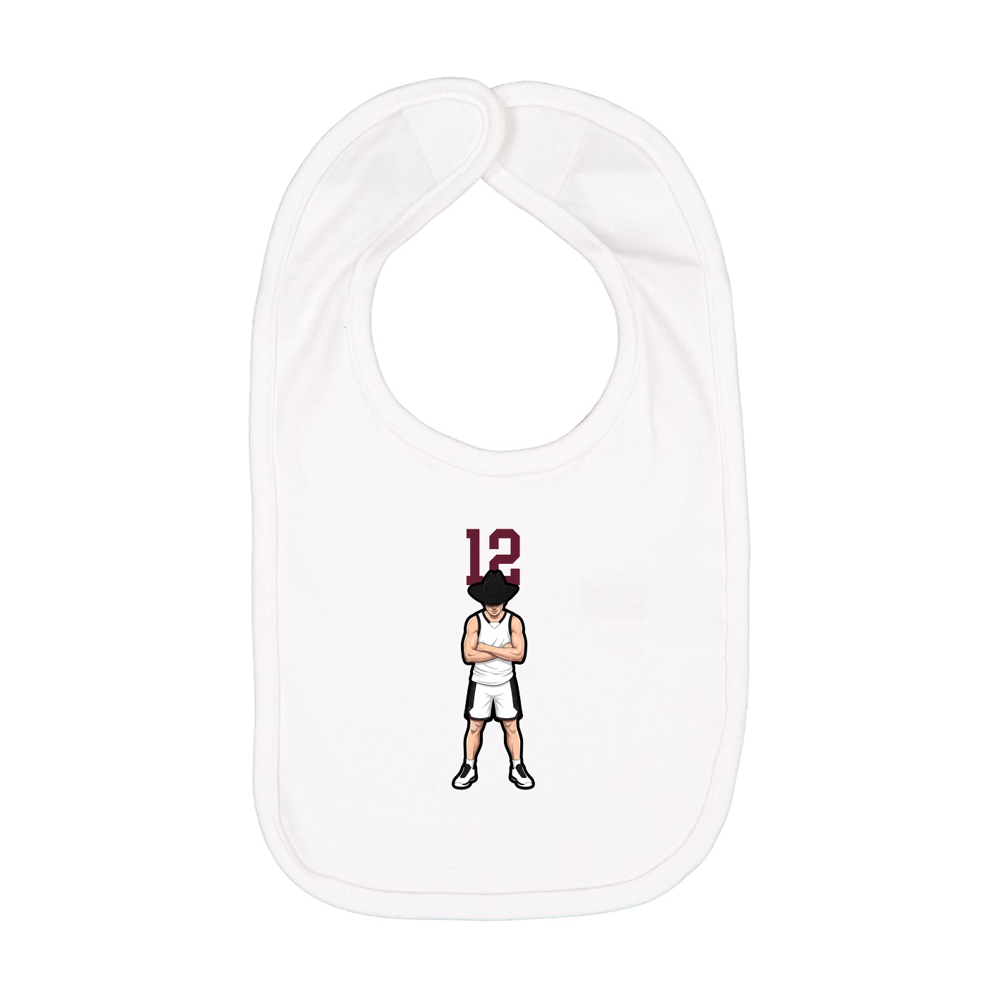 Infant Bib — Number Top in White