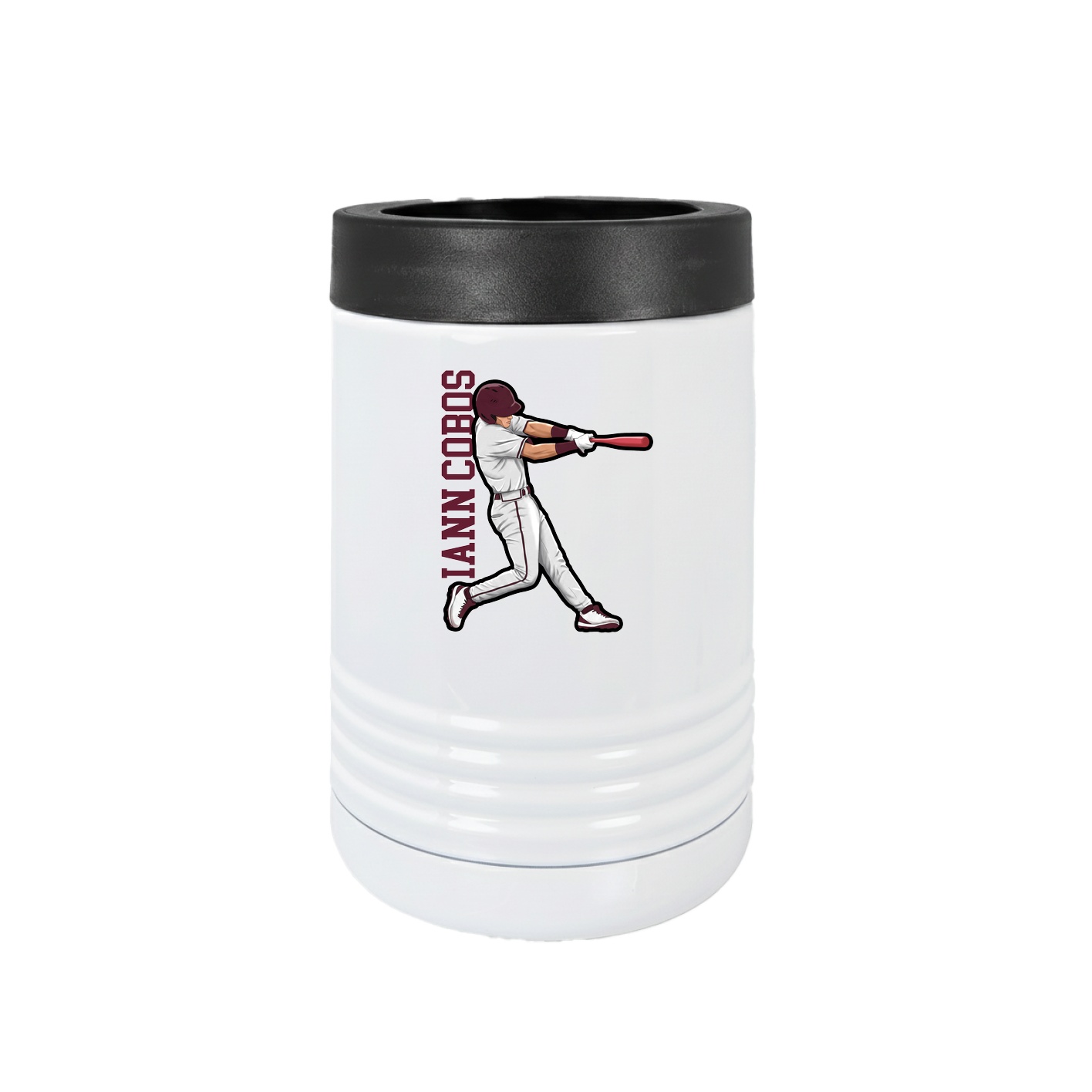 Beverage Holder — Name Vertical in White