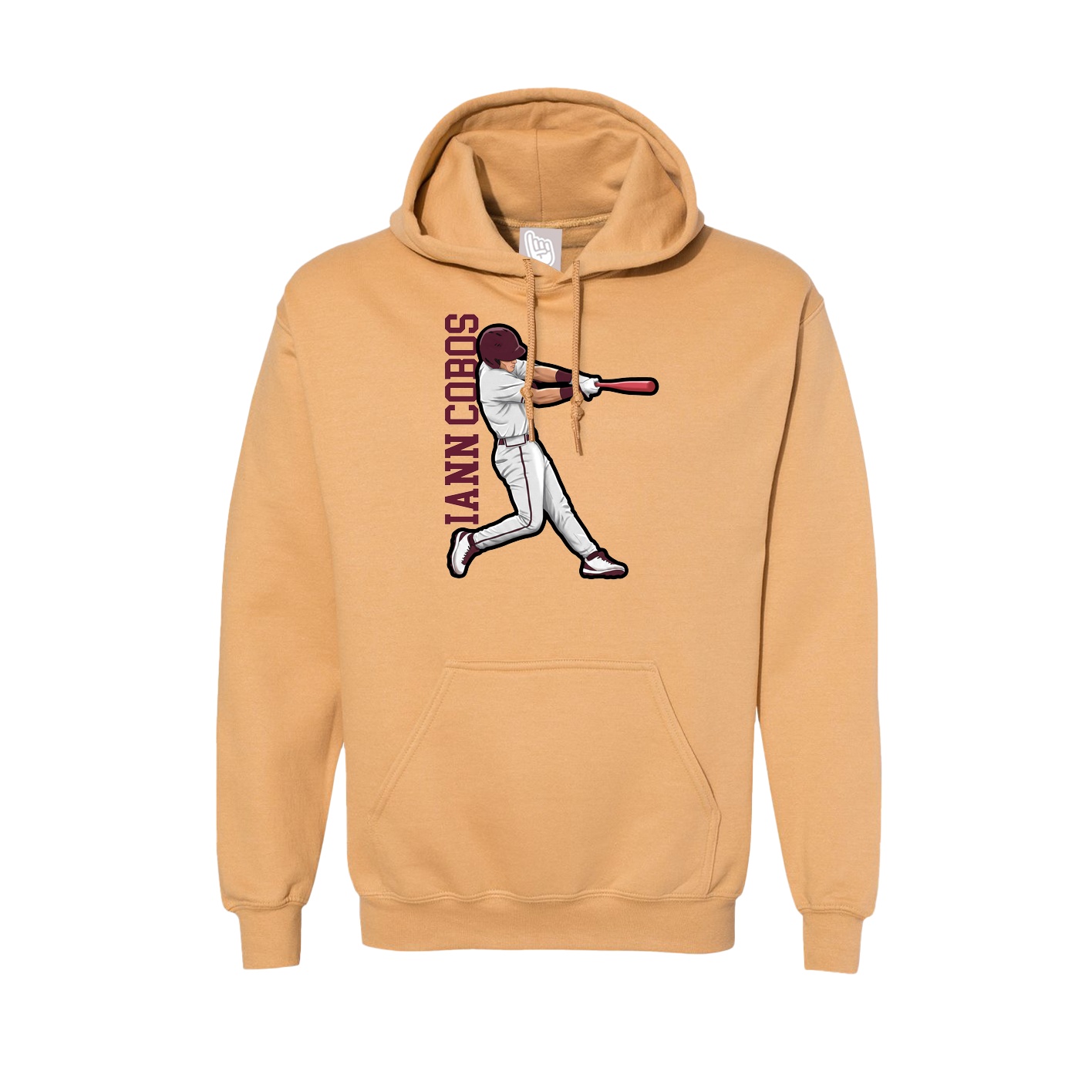 Hoodie — Name Vertical in Vegas Gold