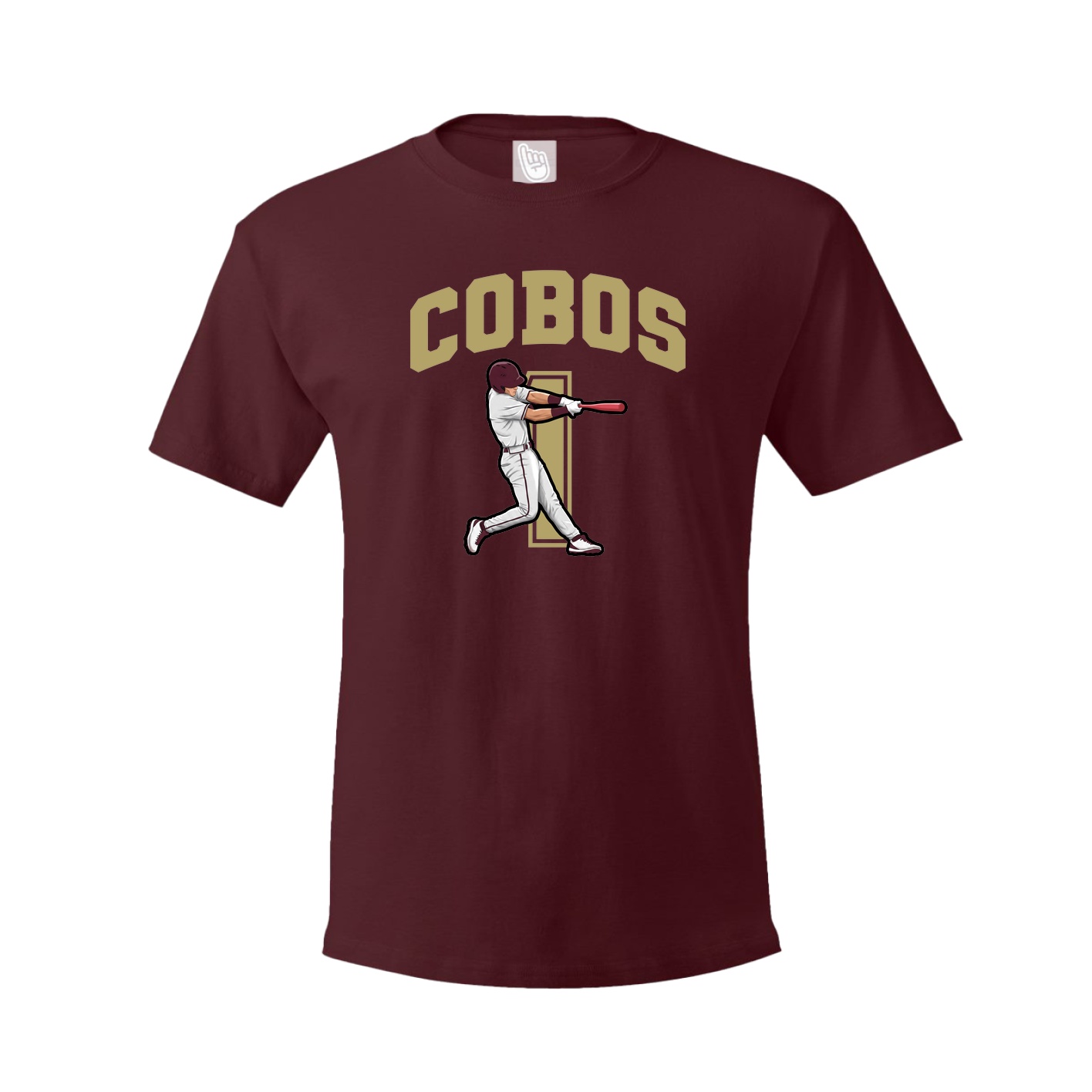 Youth Tee — Number in Maroon