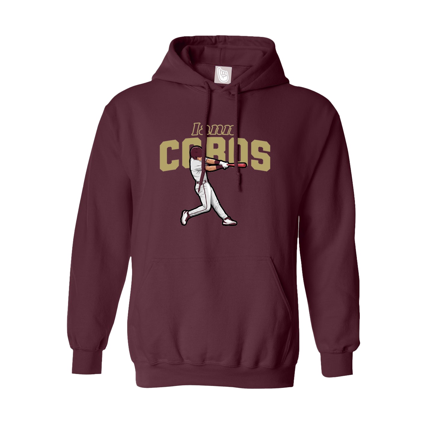 Youth Hoodie — Name Arch in Maroon