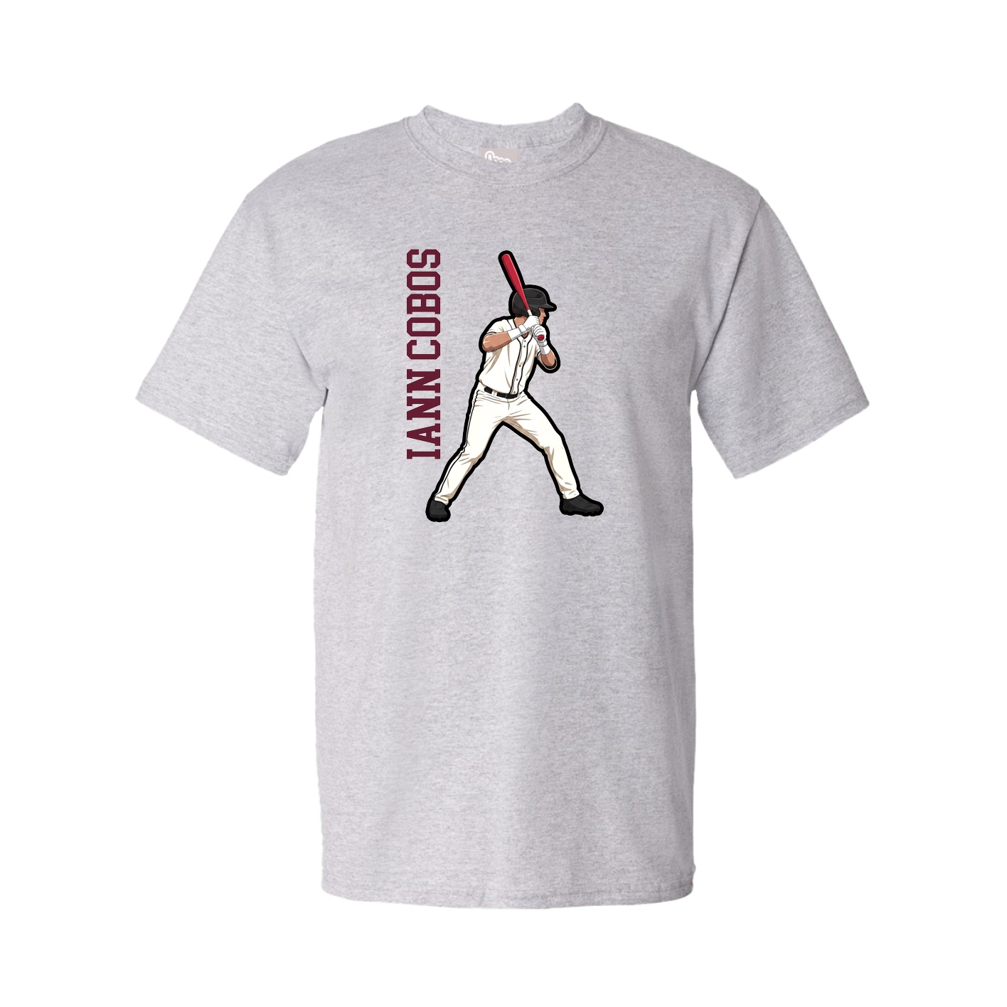Tee — Name Vertical in Grey