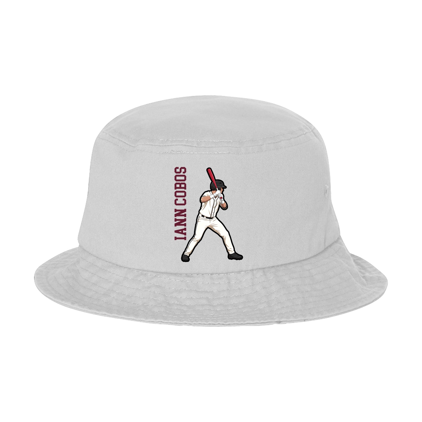 Bucket Cap — Name Vertical in White