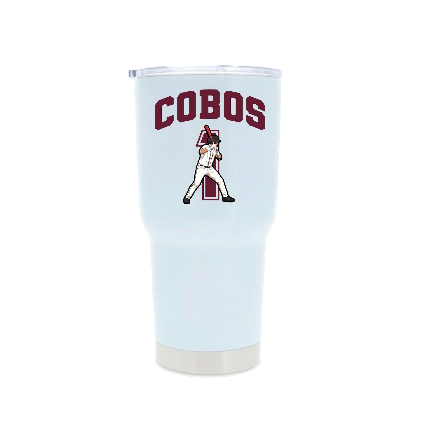 30oz Stainless Steel Tumbler — Number in White
