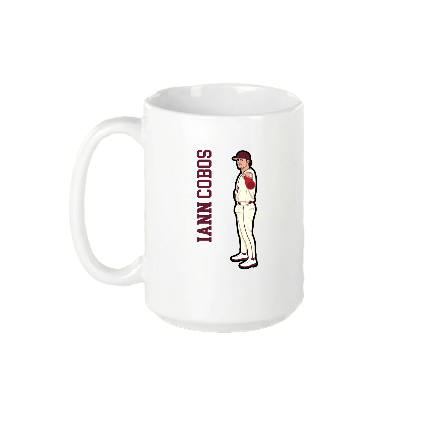 15oz Coffee Mug — Name Vertical in White