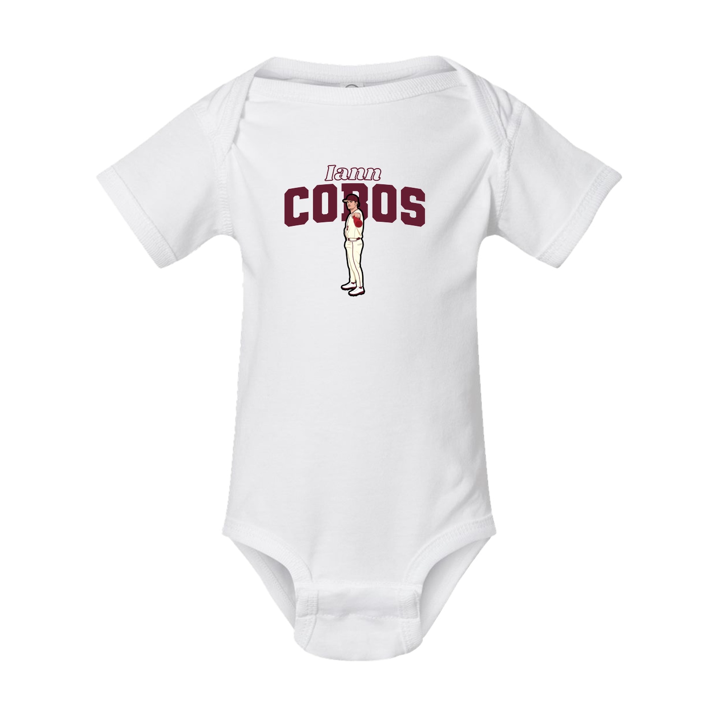 Baby Onesie — Name Arch in White
