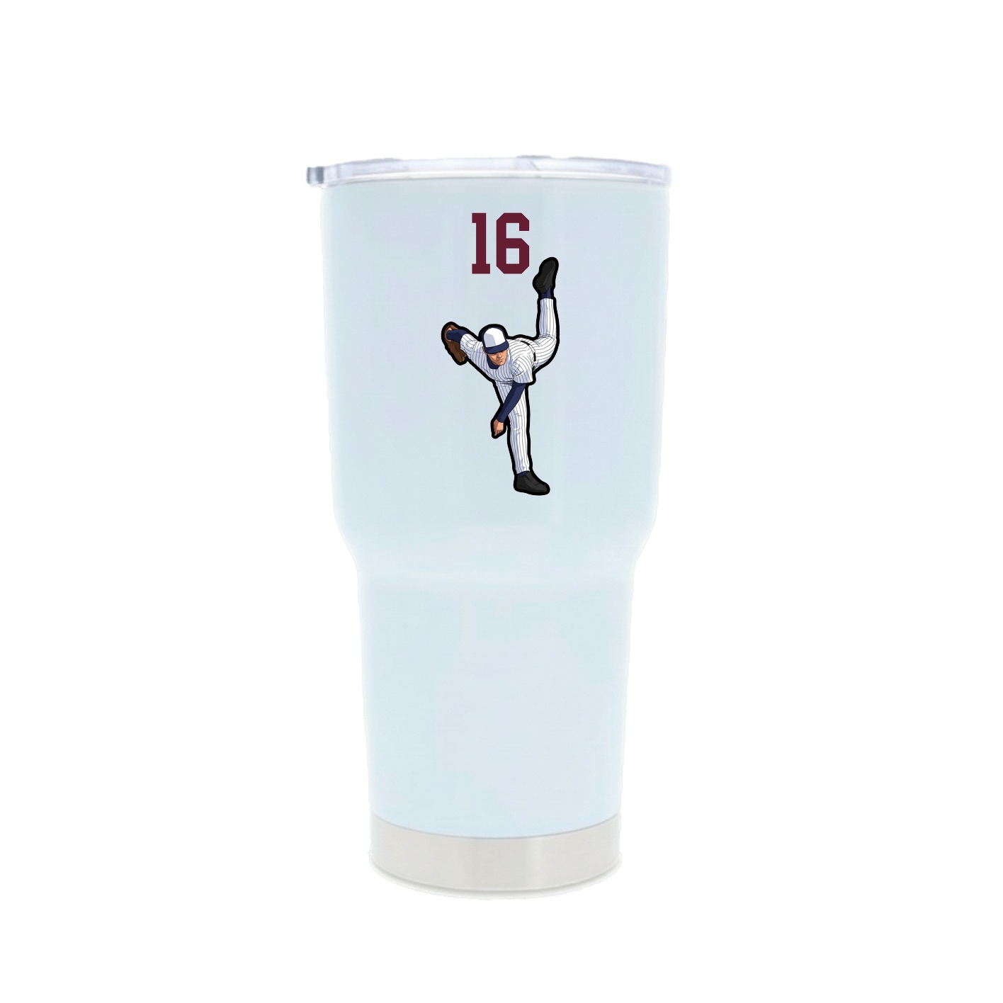 30oz Stainless Steel Tumbler — Number Top in White