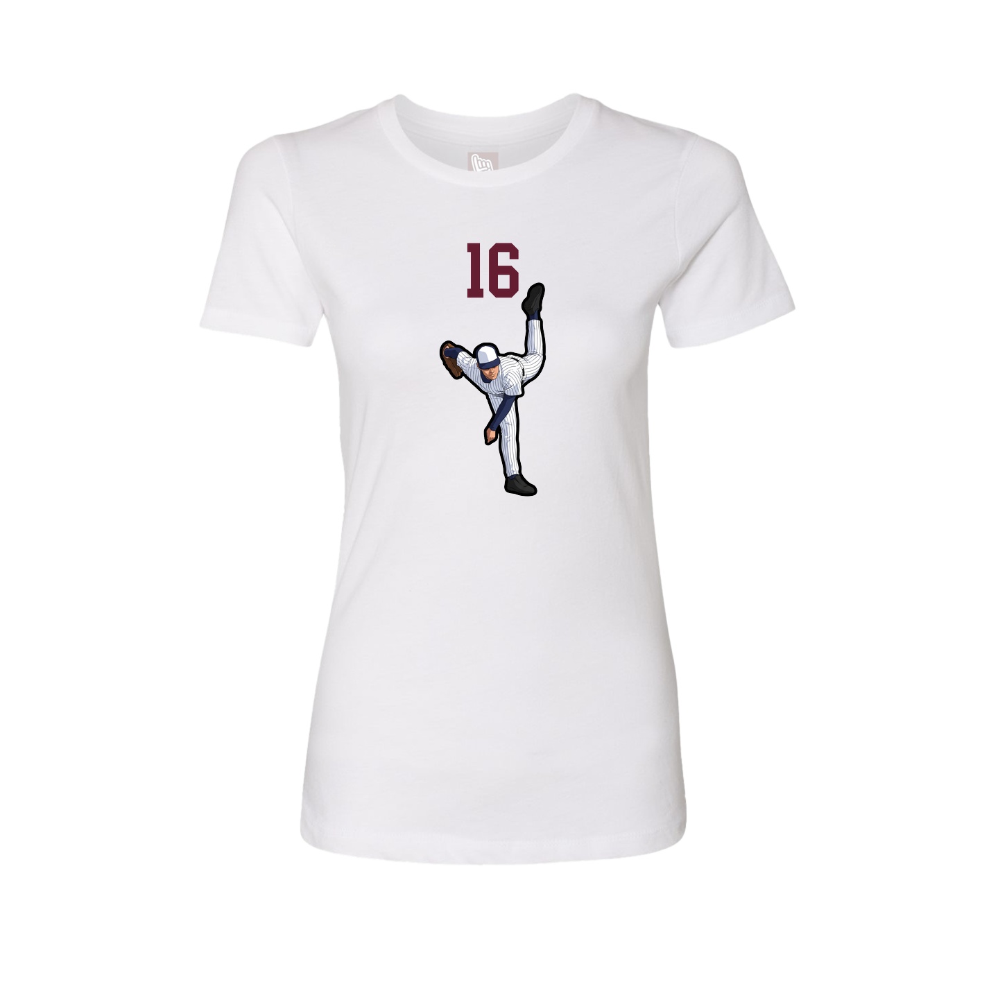 Fitted Women's Tee — Number Top in White