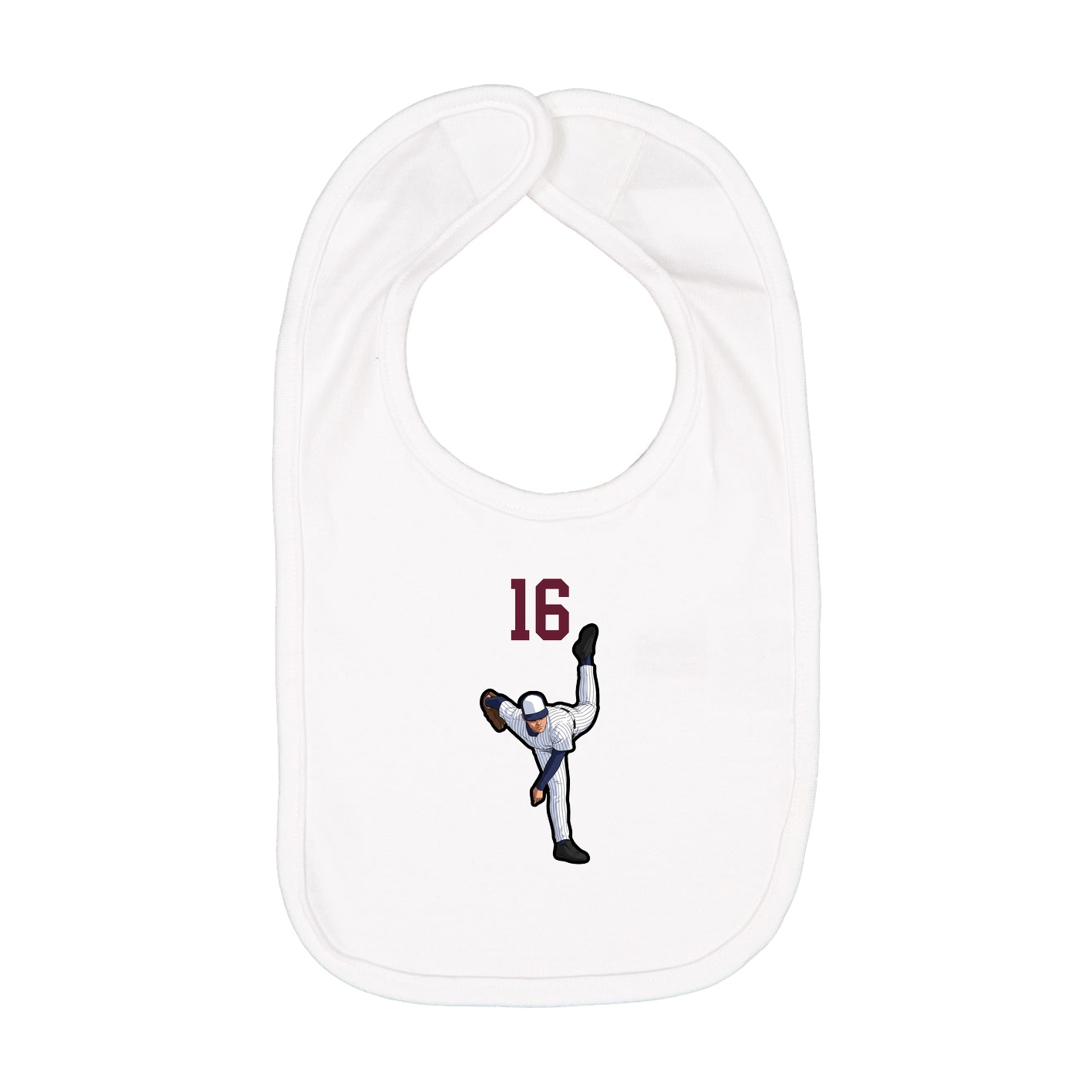 Infant Bib — Number Top in White