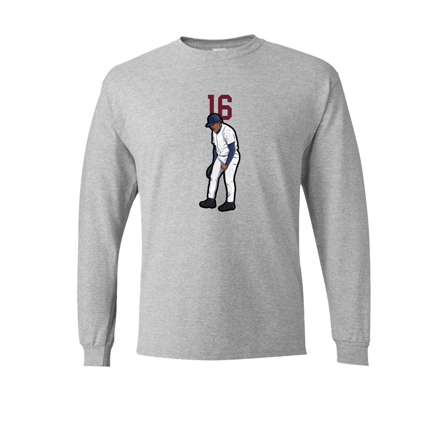 Long Sleeve Tee — Number Top in Grey