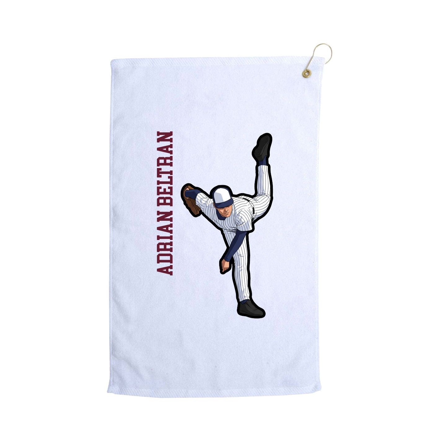 Golf Towel — Name Vertical in White
