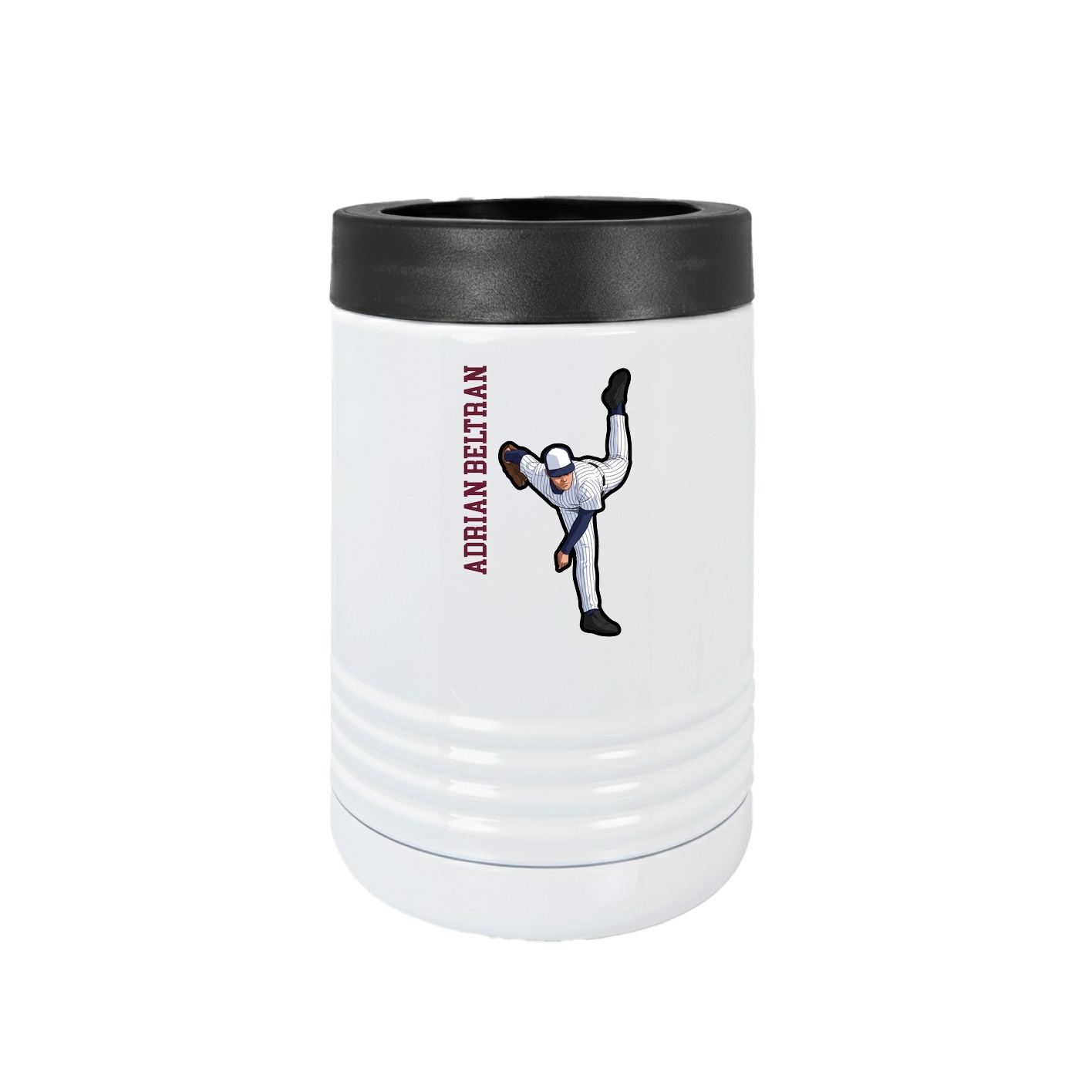 Beverage Holder — Name Vertical in White