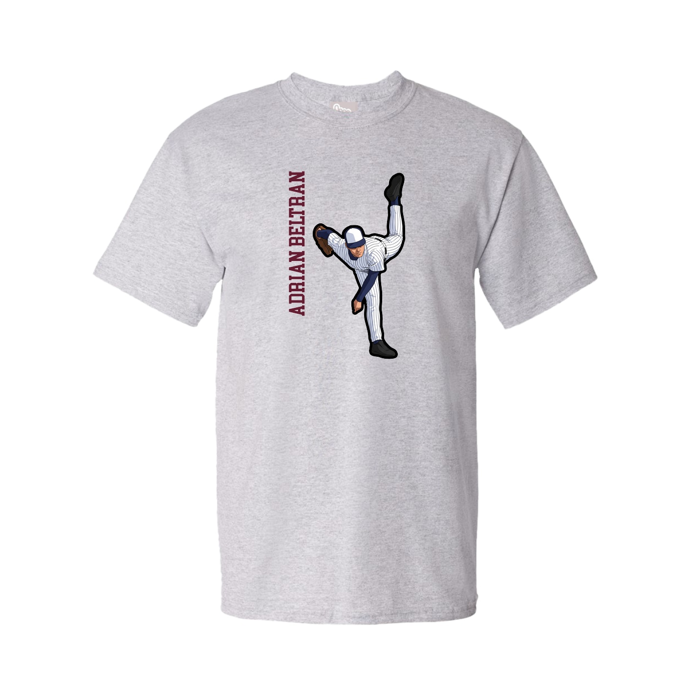 Tee — Name Vertical in Grey