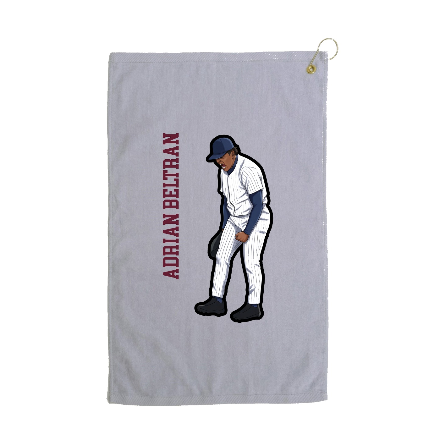 Golf Towel — Name Vertical in Grey