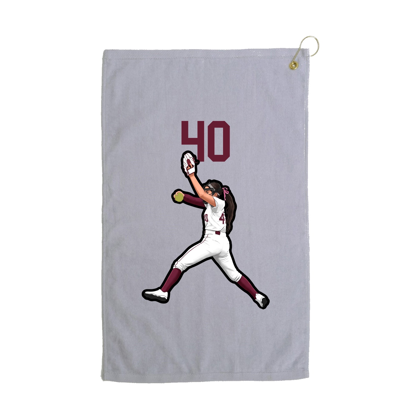 Golf Towel — Number Top in Grey
