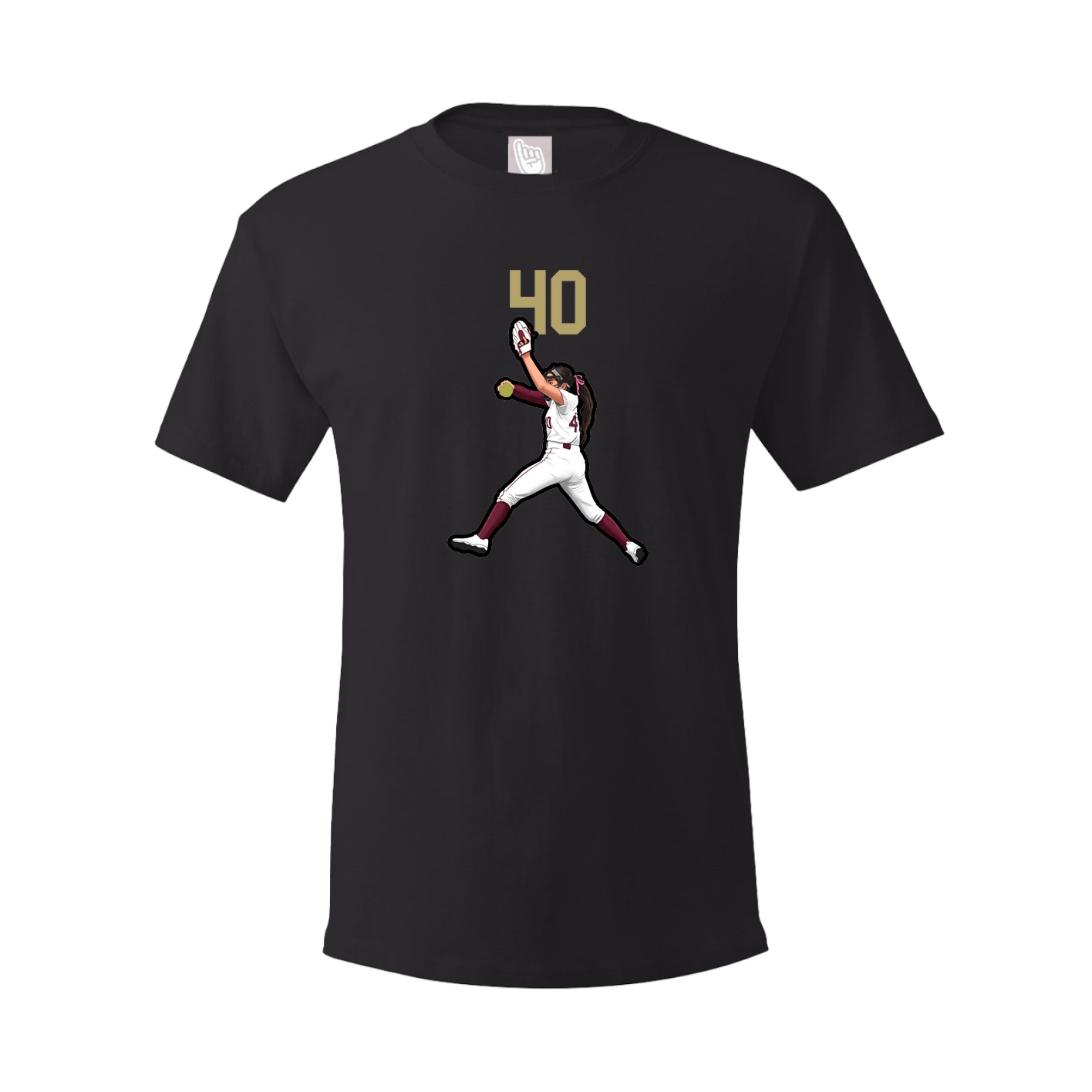 Youth Tee — Number Top in Black