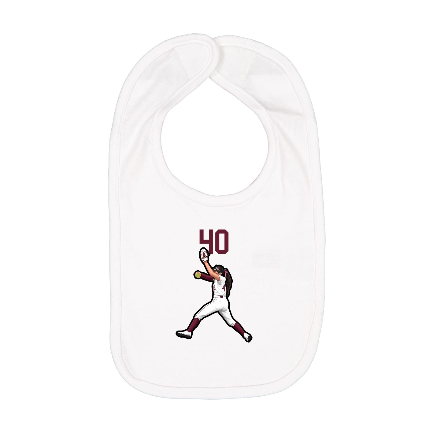 Infant Bib — Number Top in White