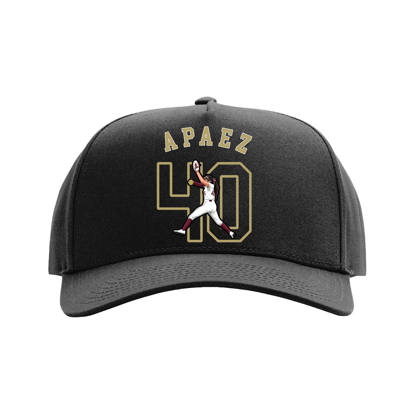 Full Fabric Five-Panel Champ Cap — Shirsey Arch in Black