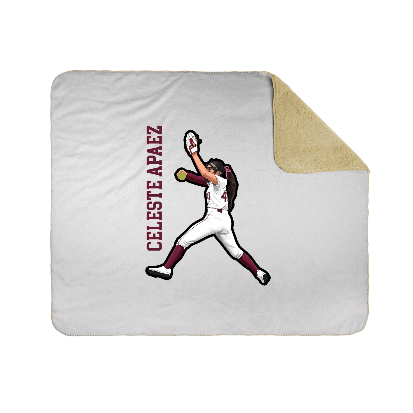 Throw Blanket — Name Vertical in White