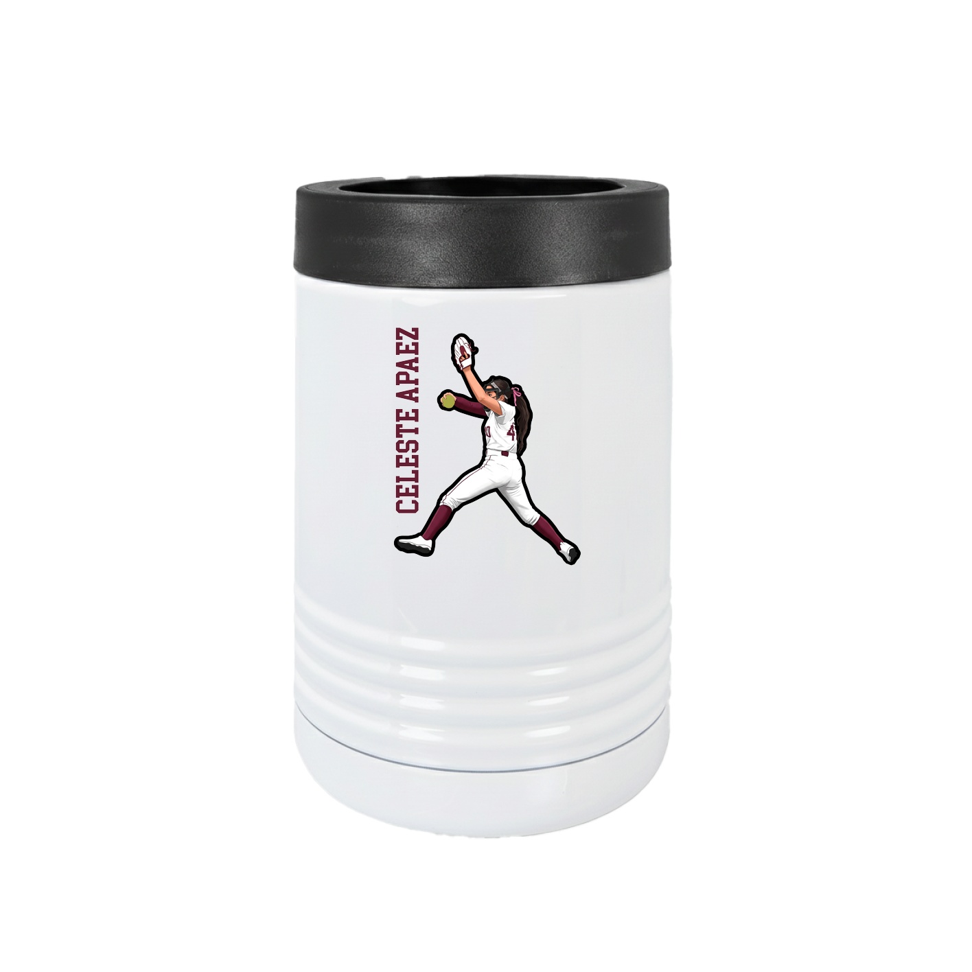 Beverage Holder — Name Vertical in White