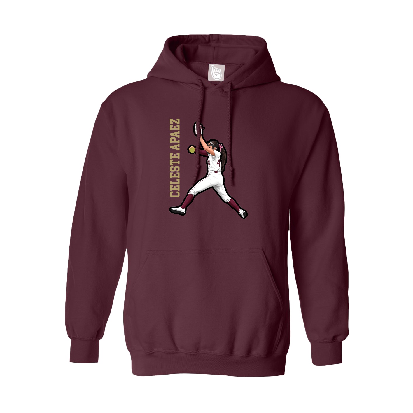Youth Hoodie — Name Vertical in Maroon