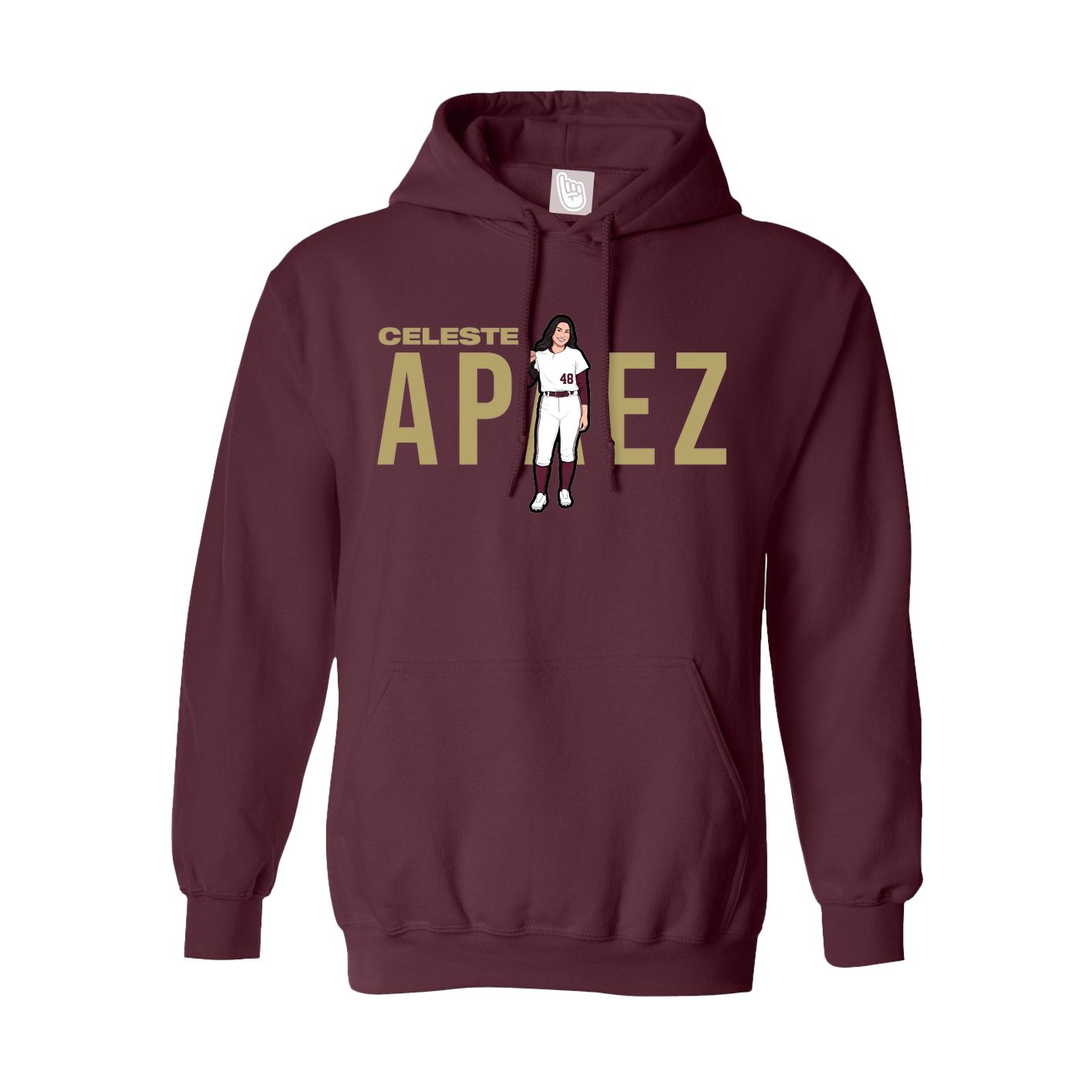 Hoodie — Player Name in Maroon