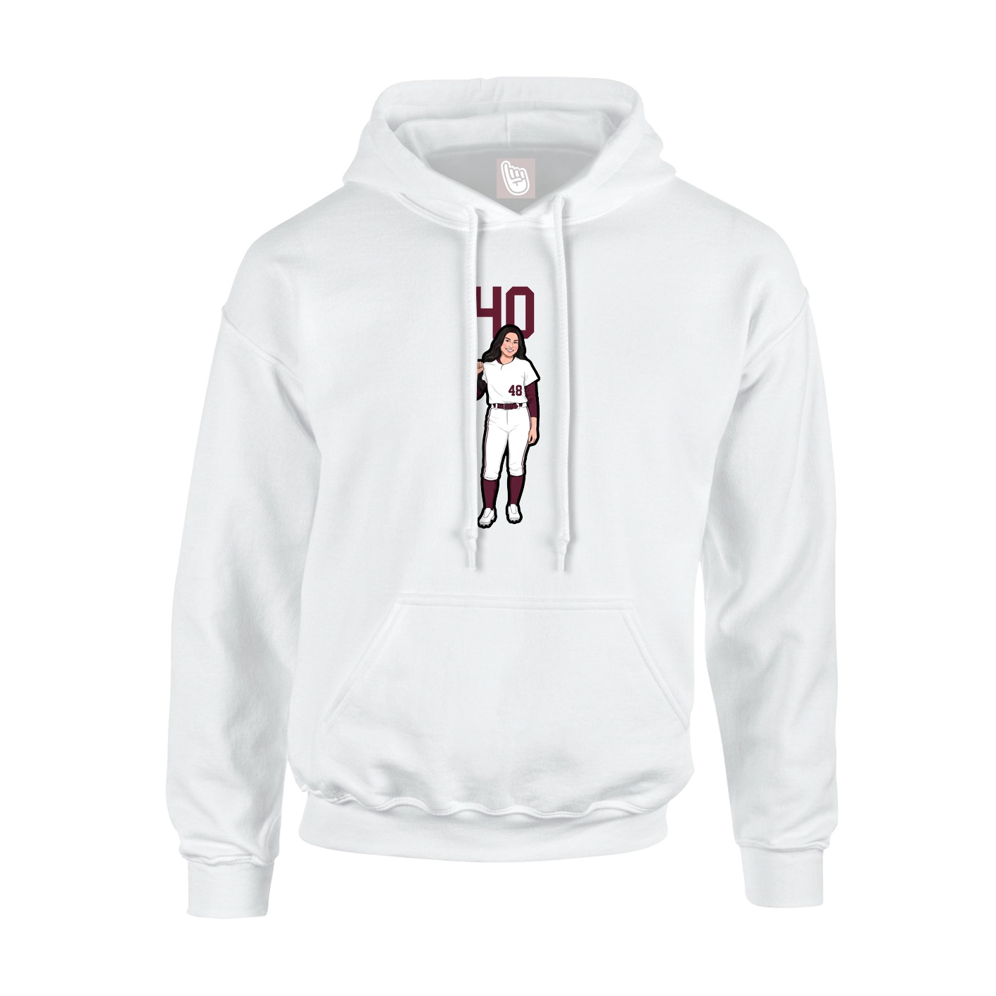 Hoodie — Number Top in White