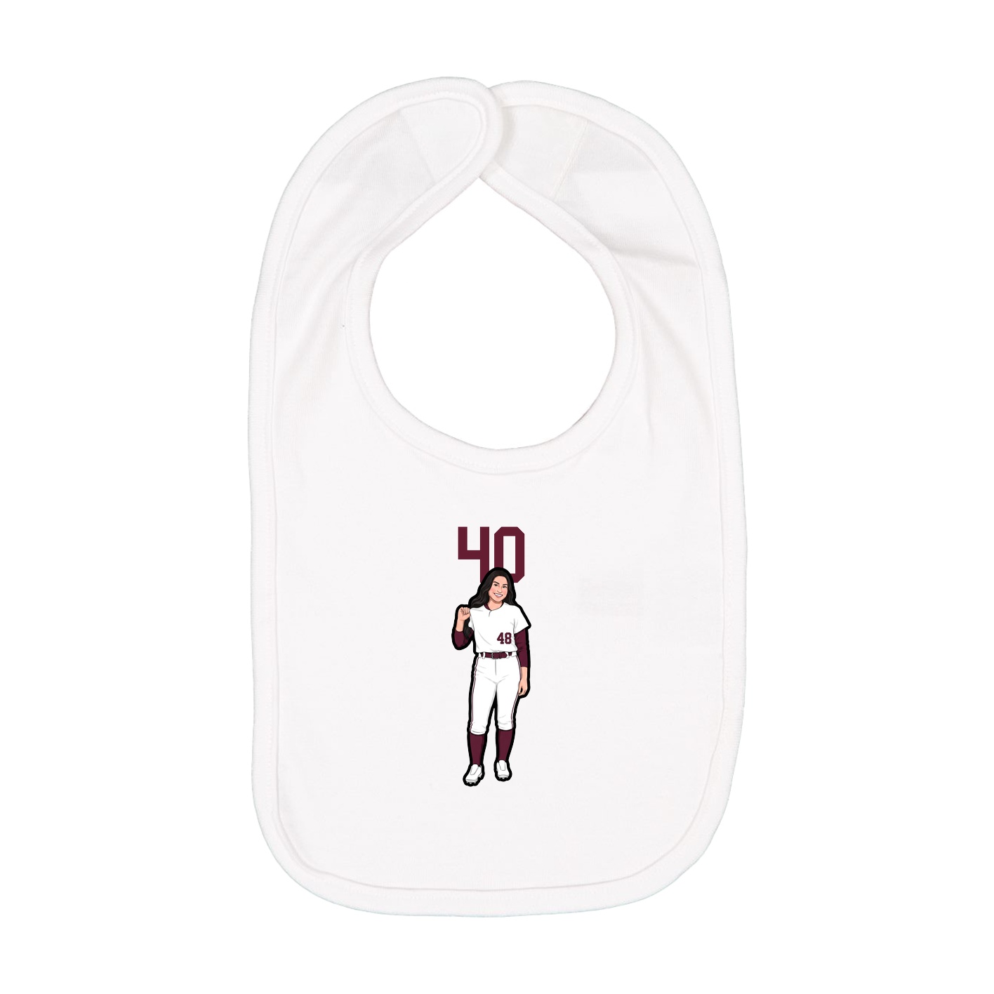 Infant Bib — Number Top in White