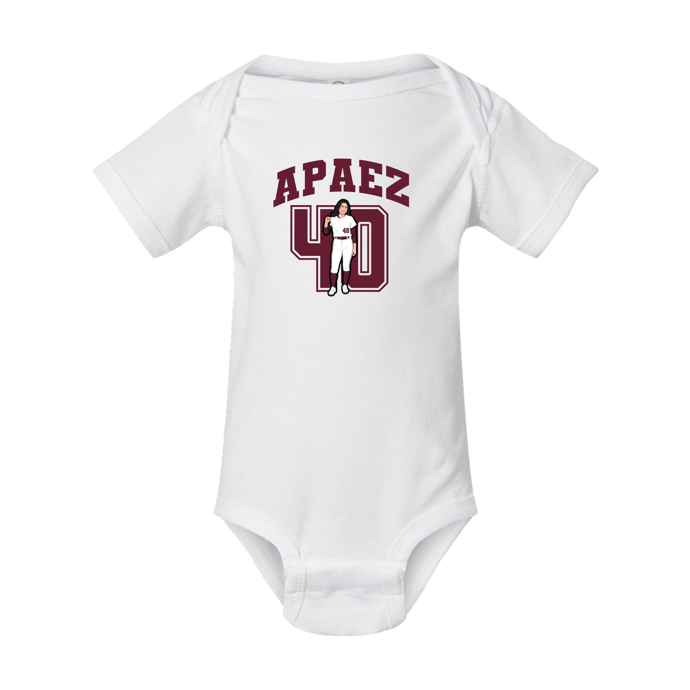 Baby Onesie — Number in White