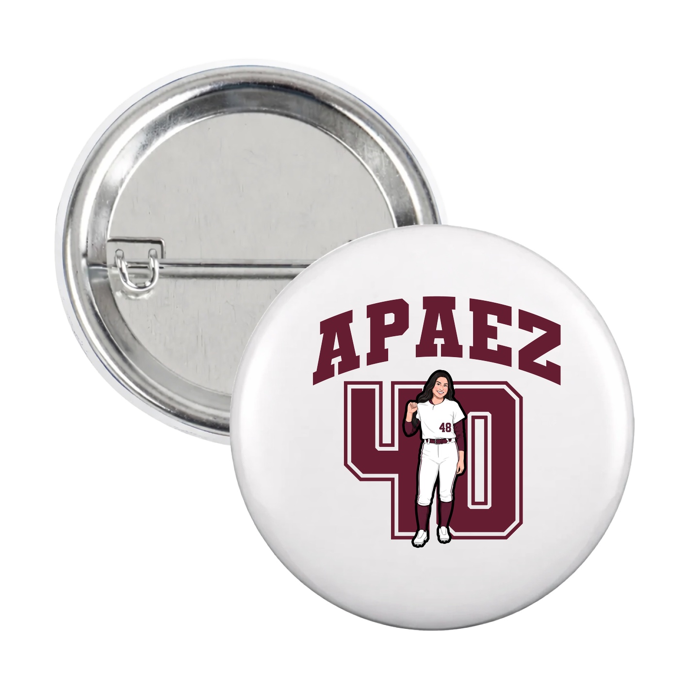 Game Day Button — Number in White