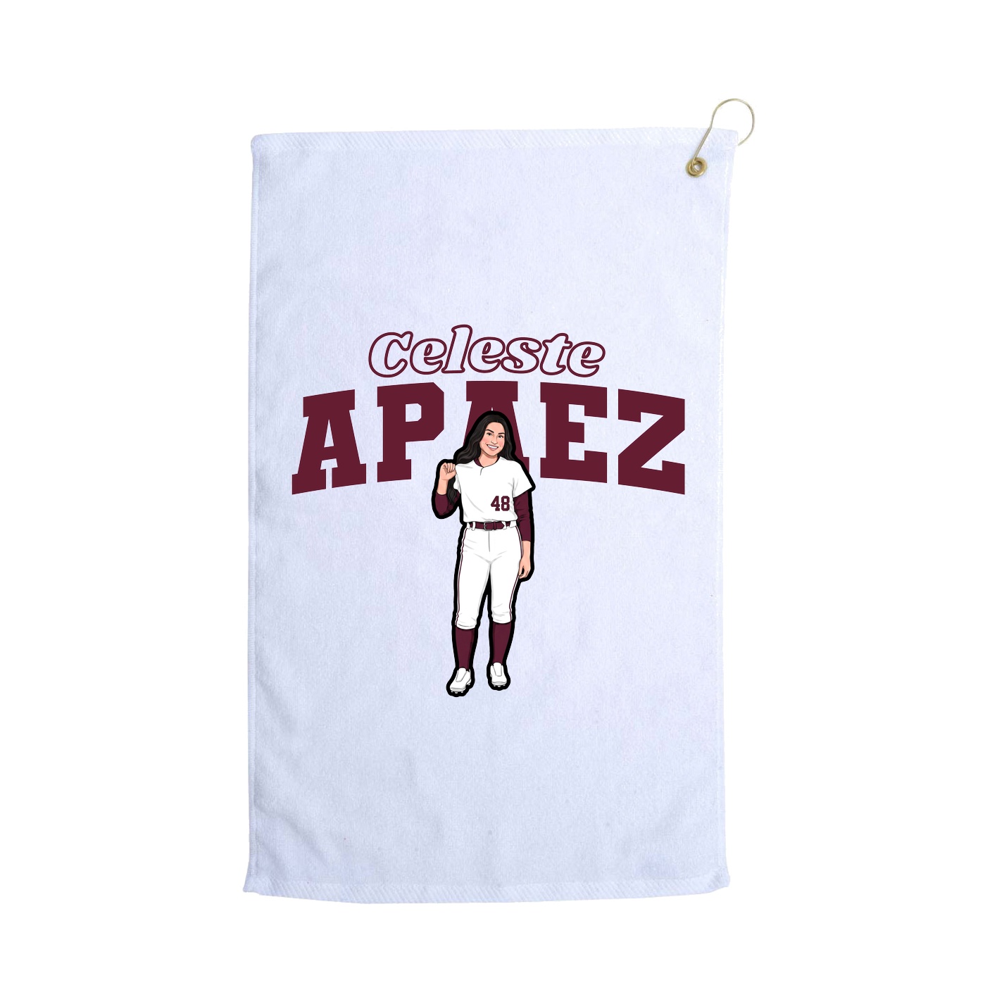 Golf Towel — Name Arch in White