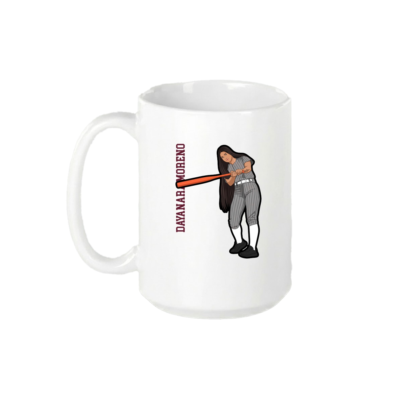 15oz Coffee Mug — Name Vertical in White