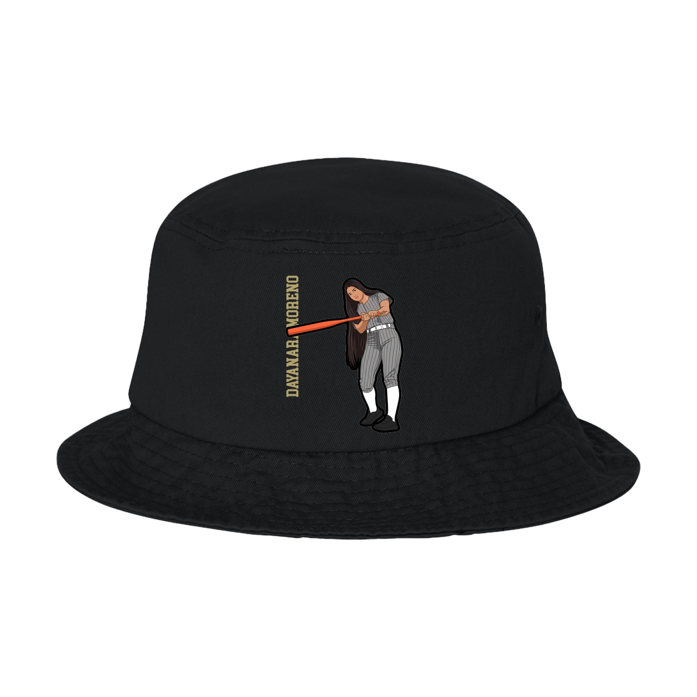 Bucket Cap — Name Vertical in Black