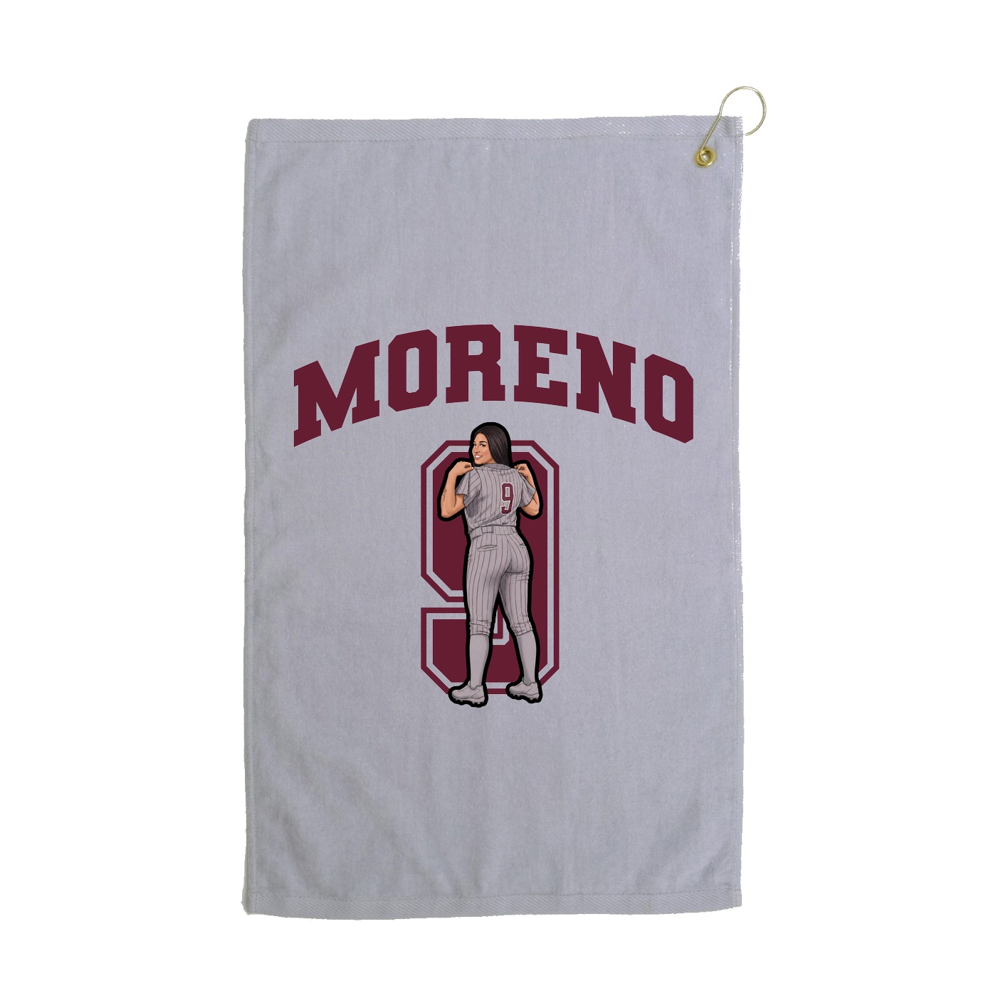Golf Towel — Number in Grey
