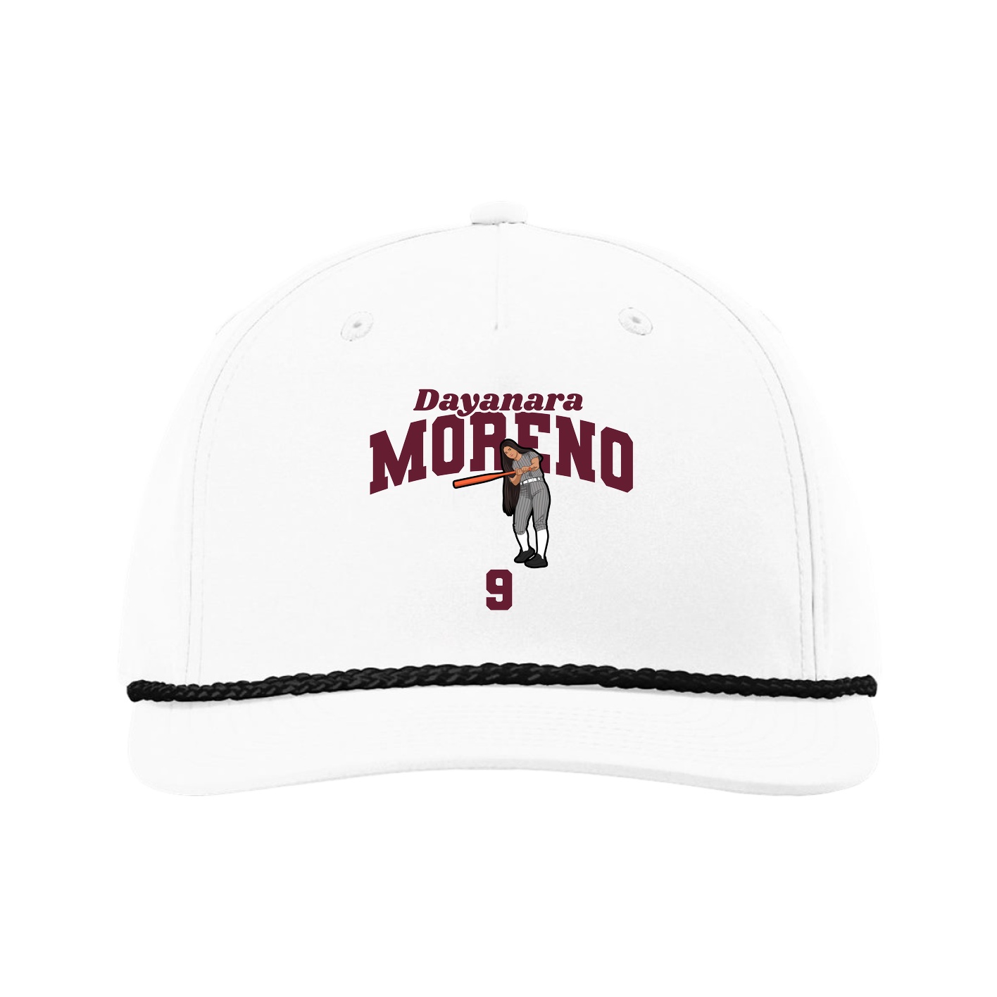 Five-Panel Classic Rope Cap — Signature Arch in White