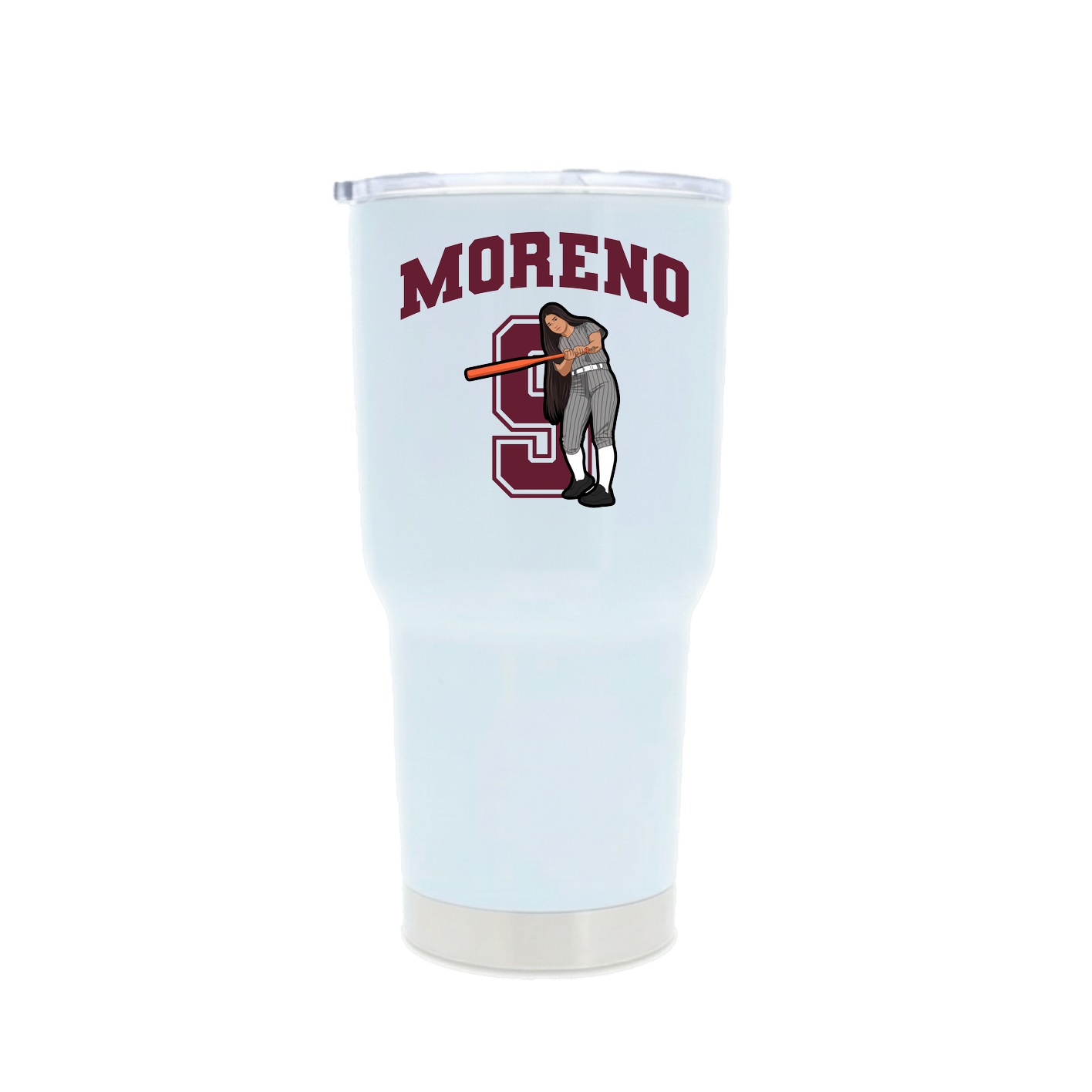 30oz Stainless Steel Tumbler — Number in White