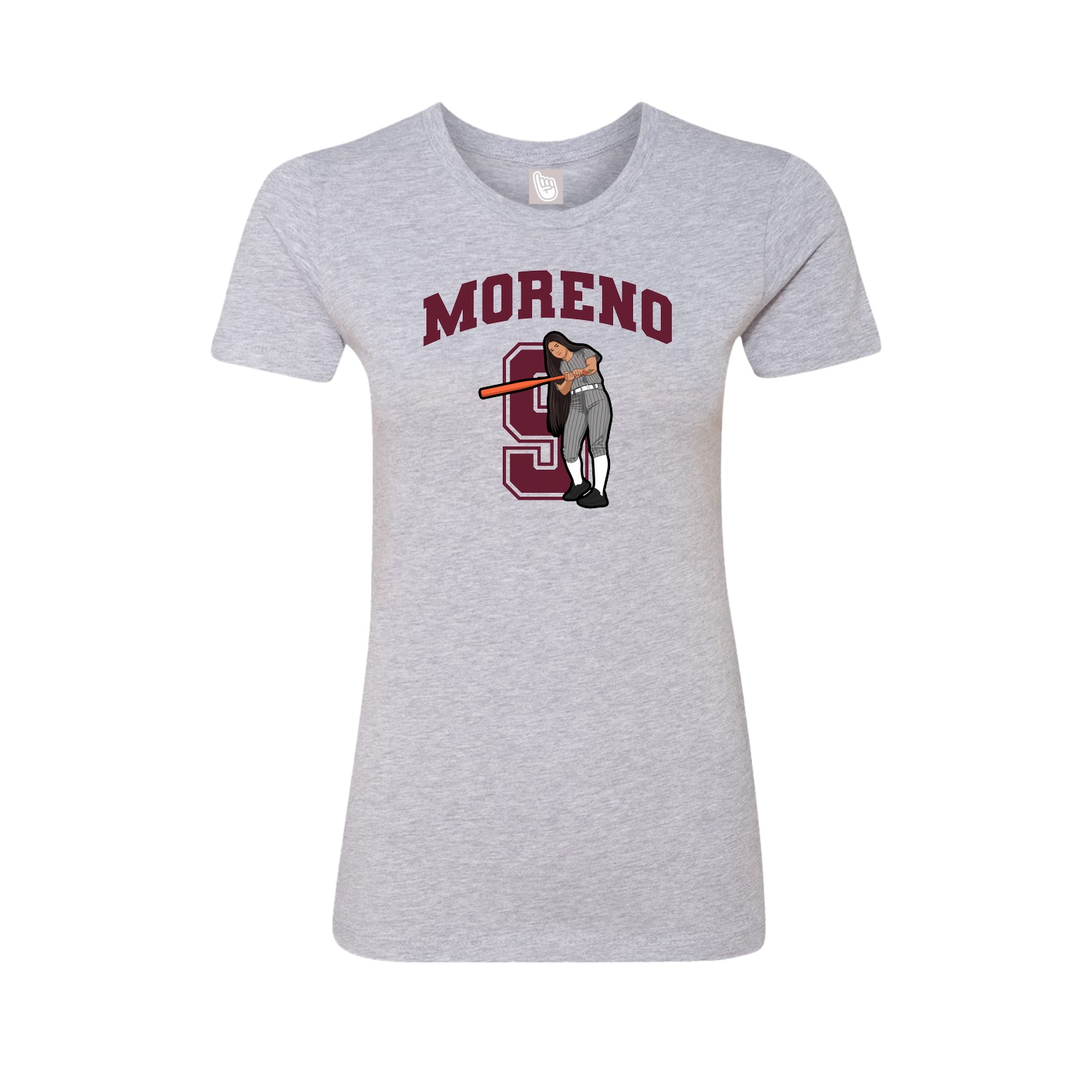 Fitted Women's Tee — Number in Grey