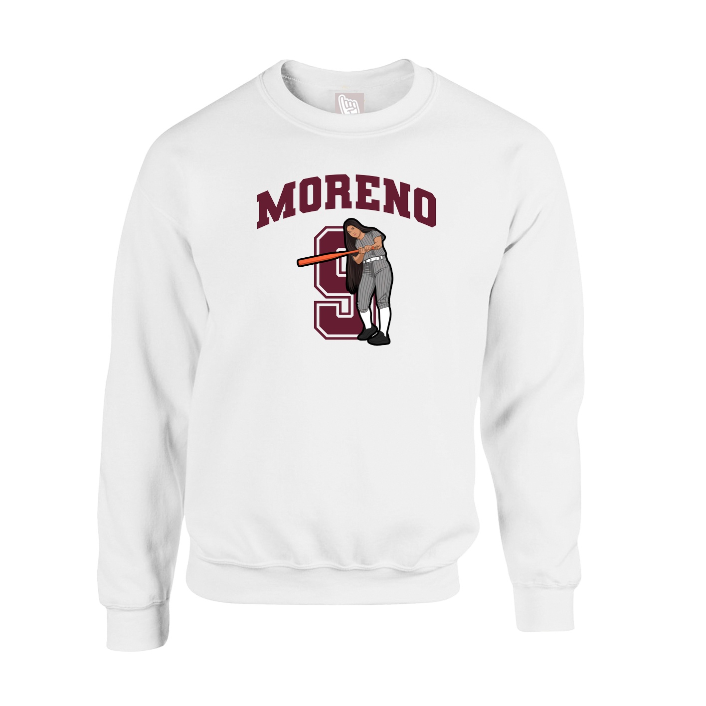 Fleece Crew — Number in White