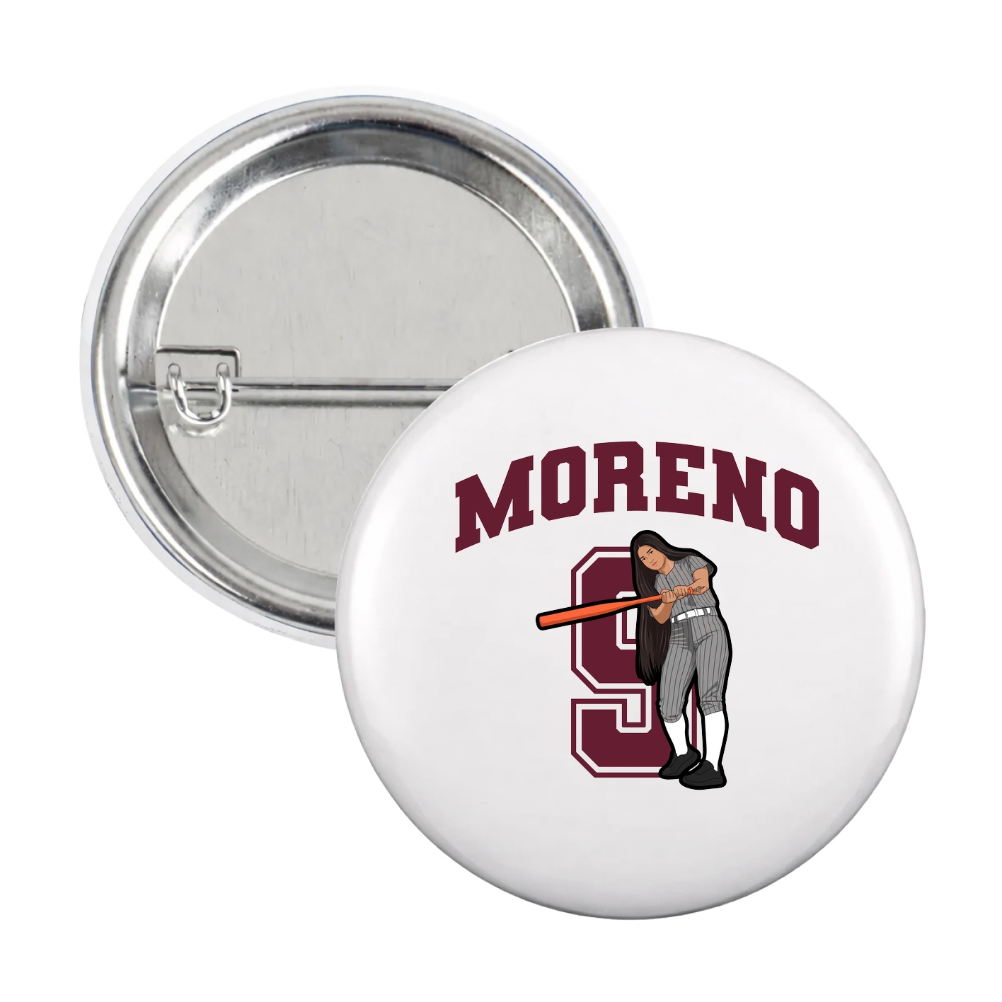 Game Day Button — Number in White