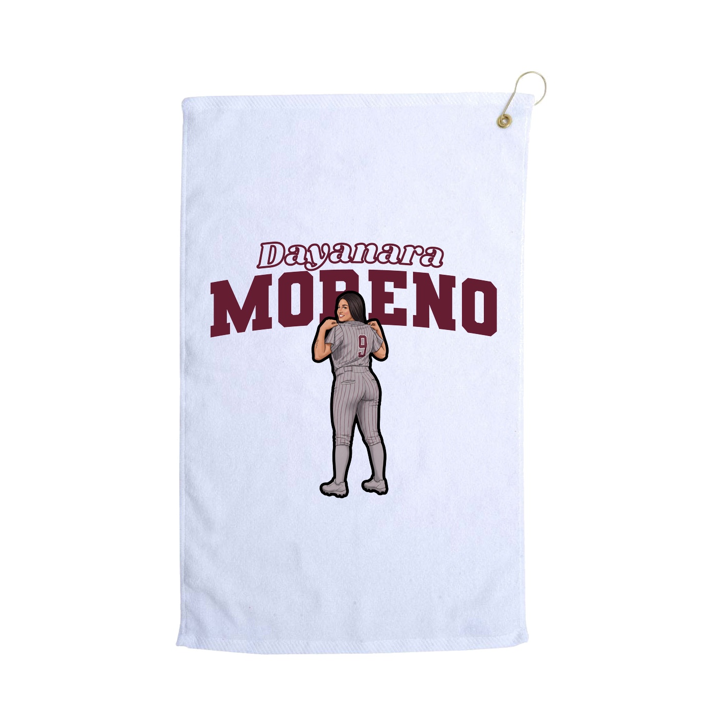 Golf Towel — Name Arch in White