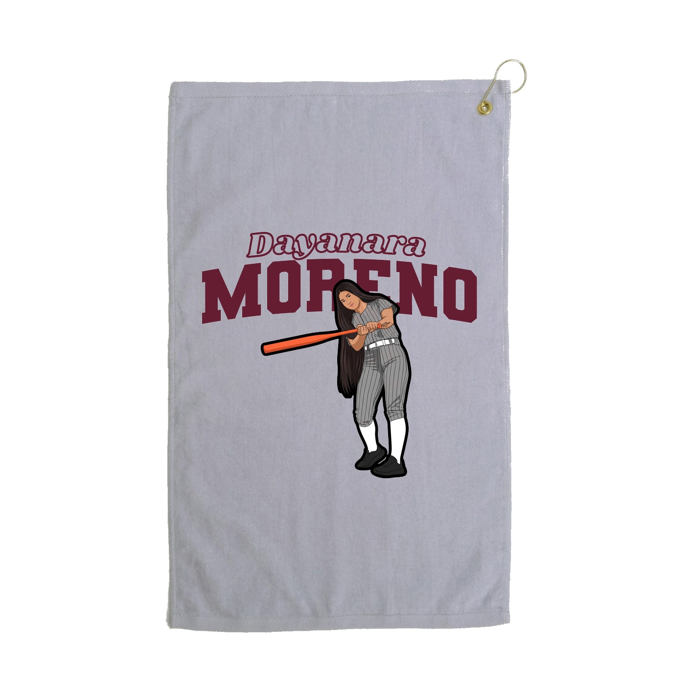 Golf Towel — Name Arch in Grey
