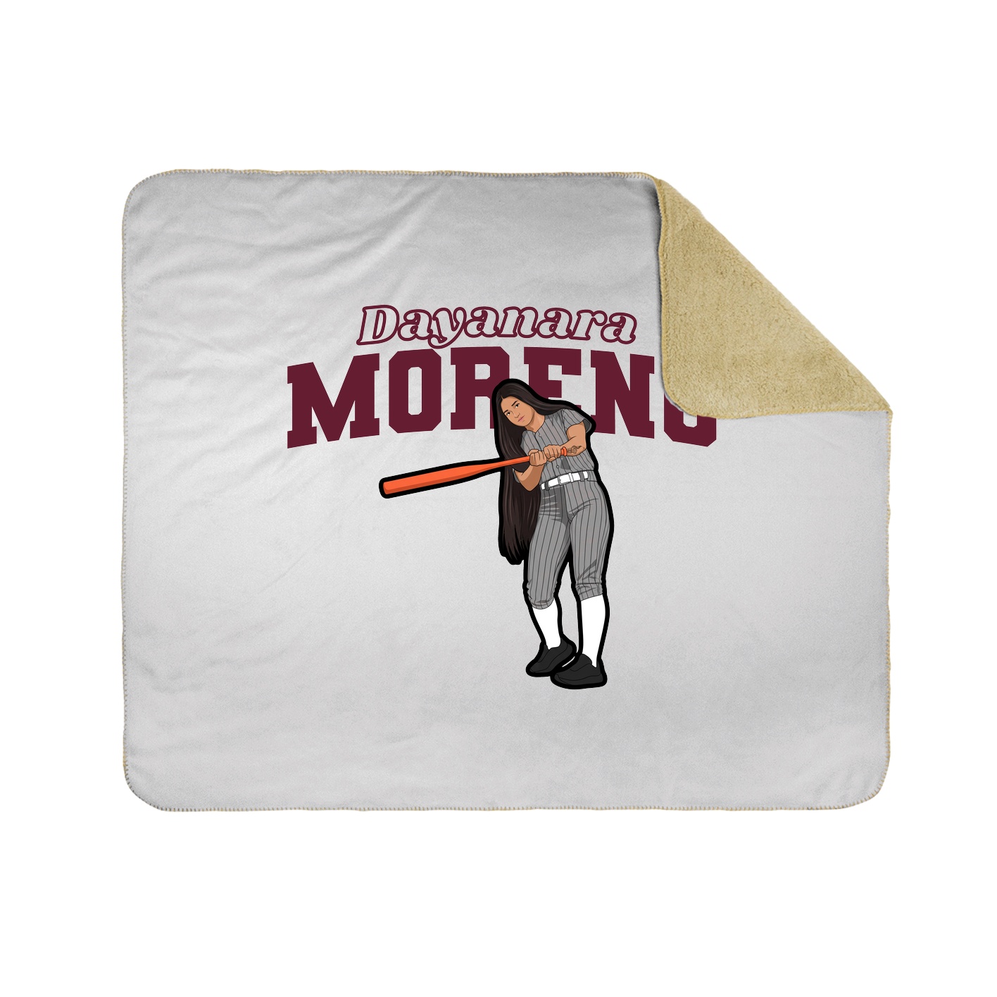 Throw Blanket — Name Arch in White