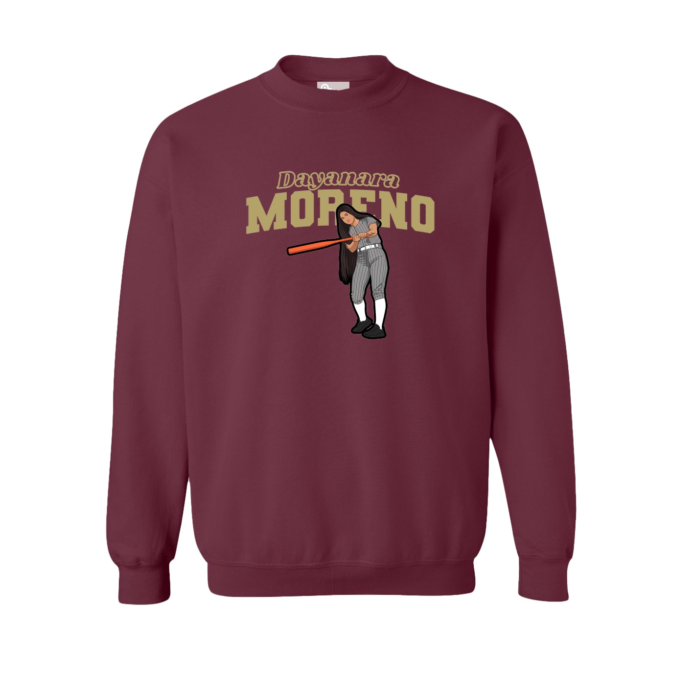 Fleece Crew — Name Arch in Maroon