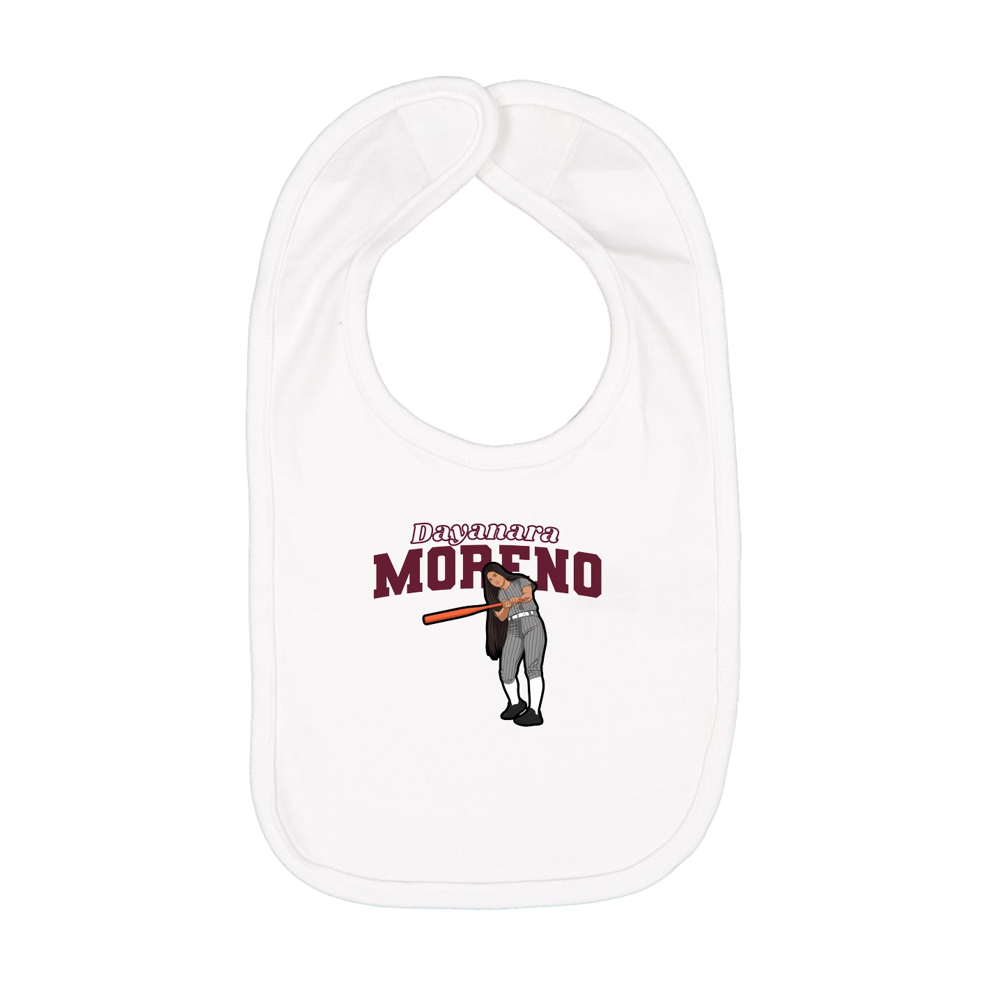 Infant Bib — Name Arch in White