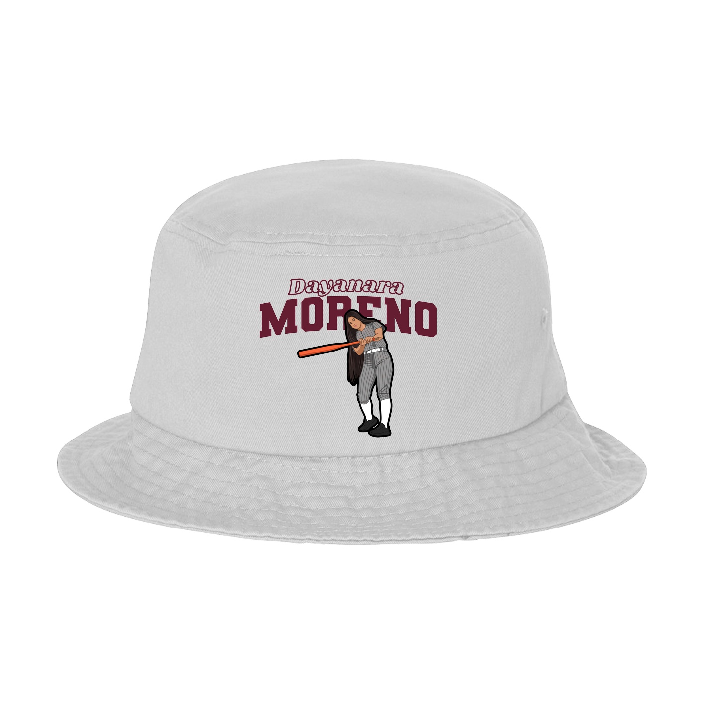 Bucket Cap — Name Arch in White