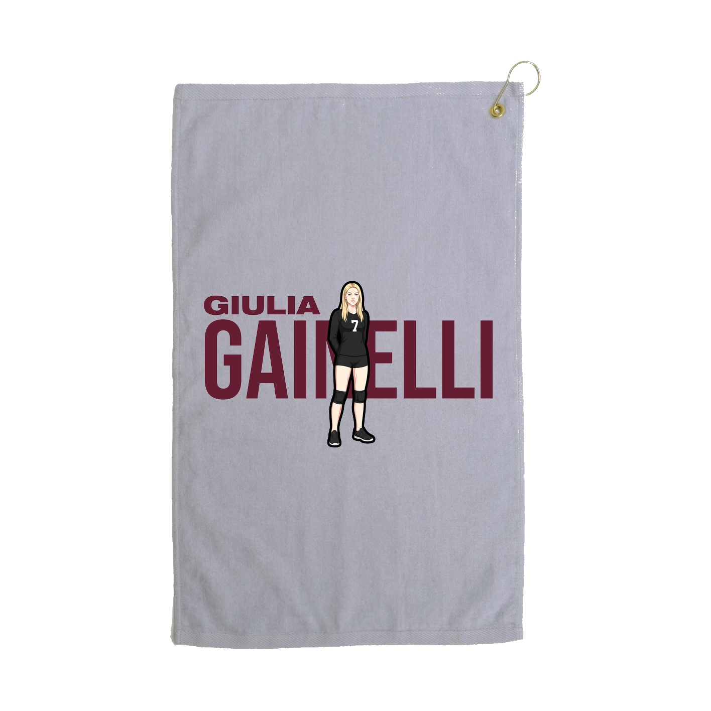 Golf Towel — Player Name in Grey