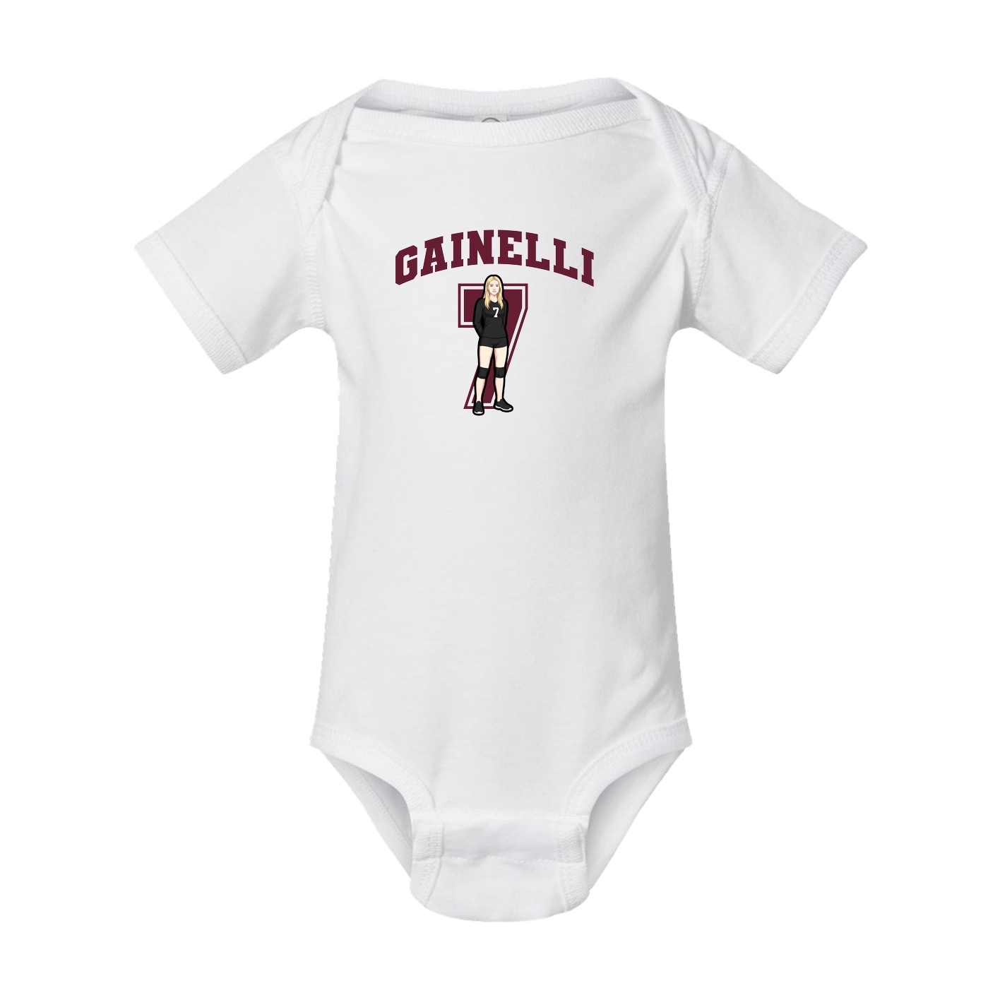 Baby Onesie — Number in White