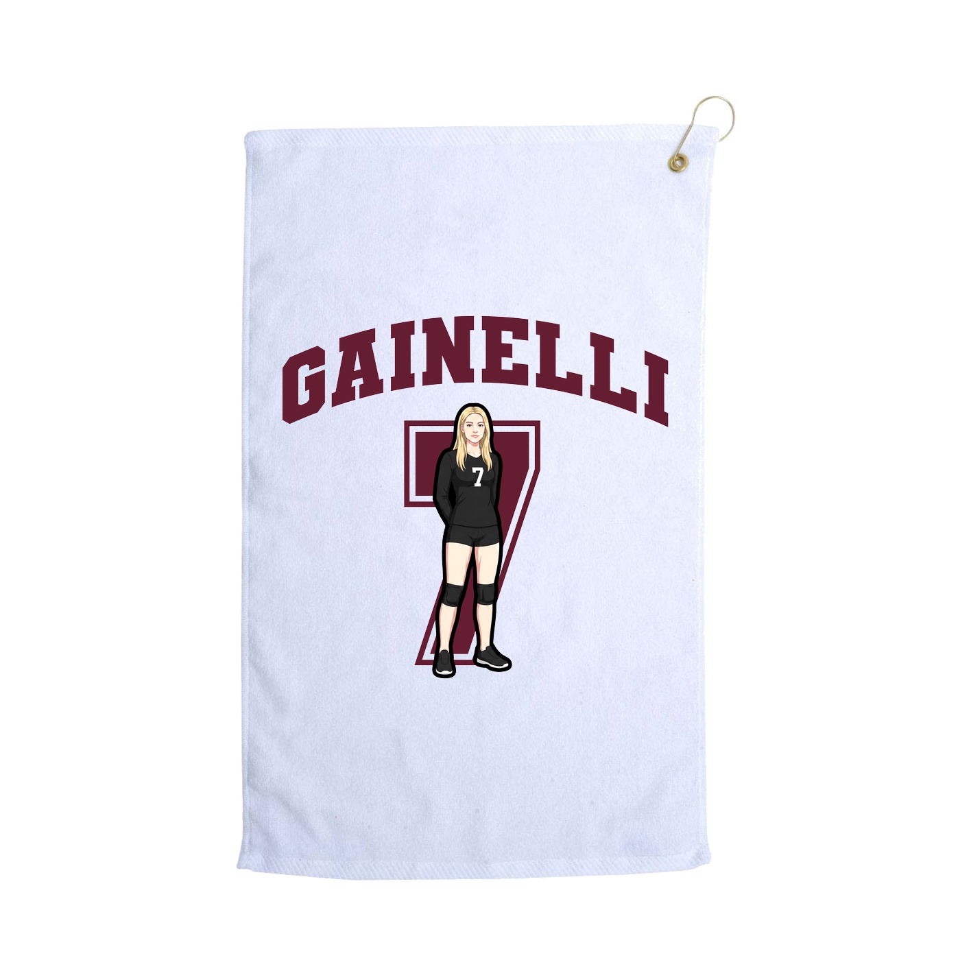Golf Towel — Number in White