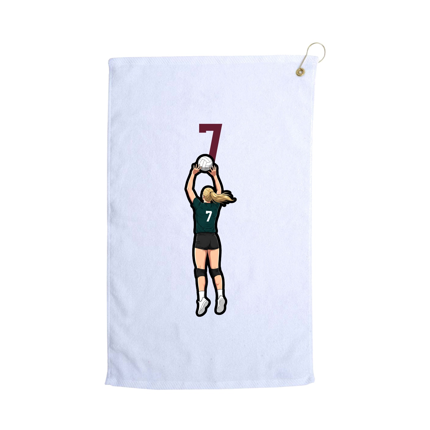 Golf Towel — Number Top in White
