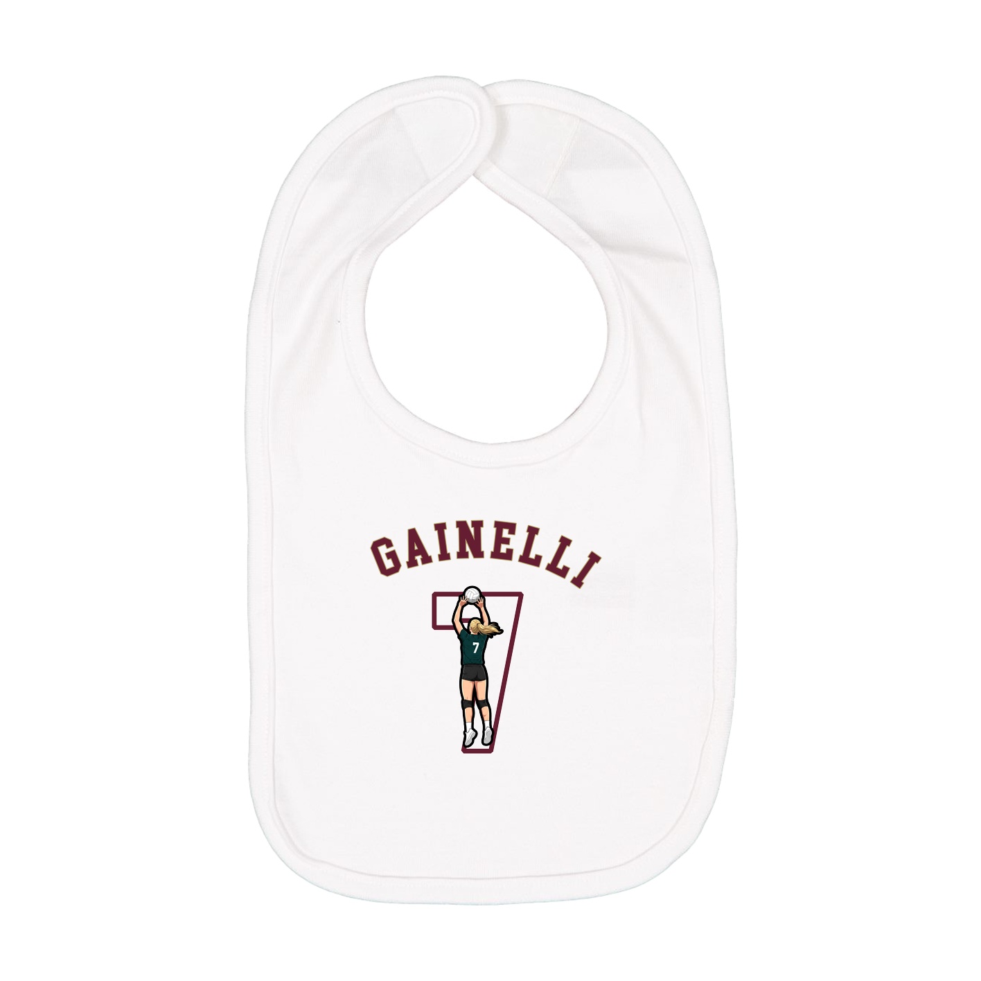 Infant Bib — Shirsey Arch in White